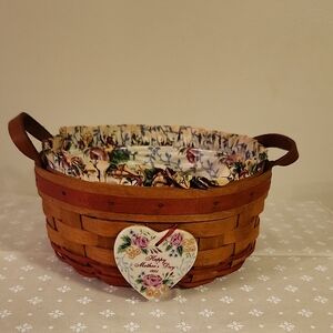 Longaberger 1995 Mother's Day Basket of Love with Floral Liner